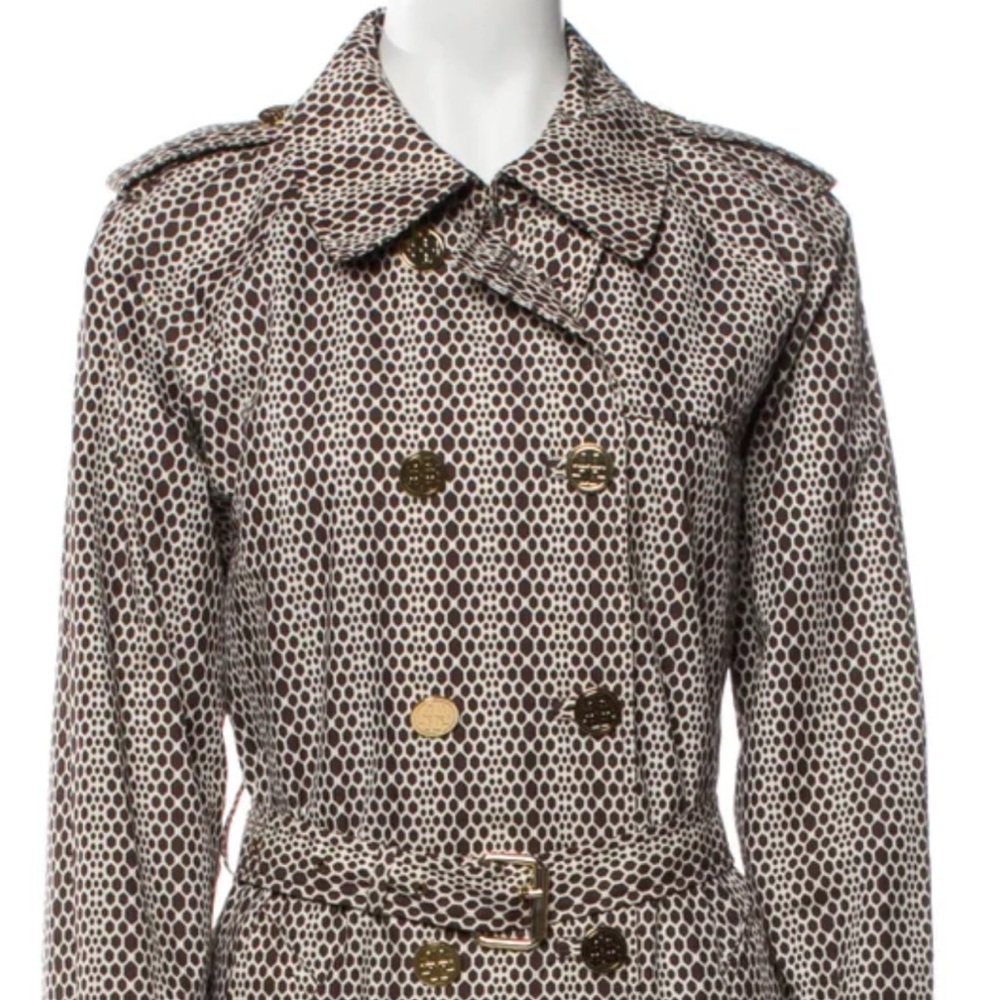 Tory Burch animal print trench coat - Picture 2 of 14